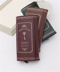 Book -style design long wallet(Wine-F)