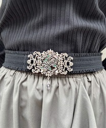 China -style decoration rose rubber Belt(Silver-F)