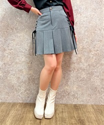Side lace -up mini Skirt(Grey-F)