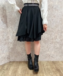 Ilehem frill Skirt with Belt(Black-F)