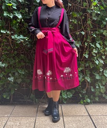 Cluster amaryllis with embroidery Skirt(Wine-F)