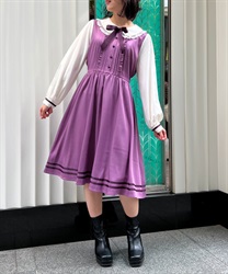 Girly Dress with round collar(Pink-F)