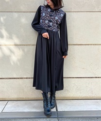 China x ornament pattern Dress(Black-F)