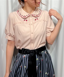 Strawberry embroidery Blouse(Pink-F)