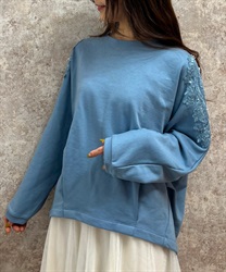 Mochi -flace tuck Pullover(Saxe blue-F)