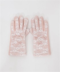 Petit ribbon pearl gloves(Pink-F)