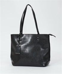 2WAY tote Bag with bottom tuck(Black-F)