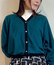 Color scheme dolman knit cardde(Green-F)