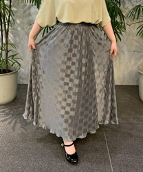 Check pattern pleated Skirt(Grey-F)