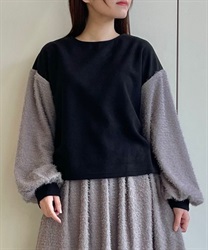 Shaggy switching Pullover(Grey-F)