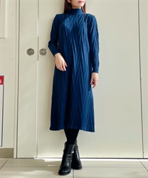 Jacquard knit Dress(Blue-F)