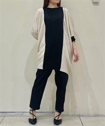 Dolman tunic with different materials