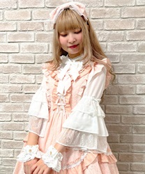 3 -stage frilled princess sleeve Blouse(White-M)