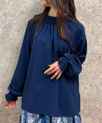 Shurling stand Blouse(Navy-F)
