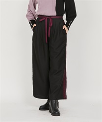 Side line wide pants(Black-F)