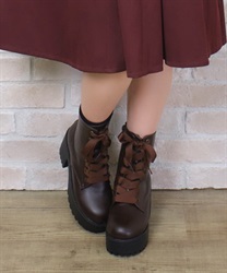 Lace -up midring boots(Brown-S)