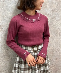 Barbot Bottle neck knit Pullover(Pink-F)