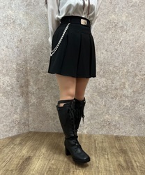 Pleated mini Skirt(Black-F)
