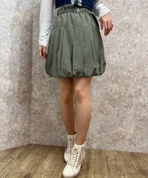 Baloon mini Skirt with Belt(Khaki-F)