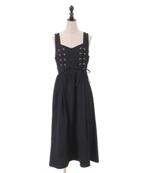 Lace -up long Dress(Black-F)