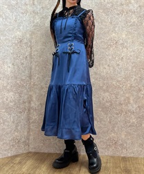 Lace up long cami Dress(Blue-F)