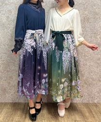 Classic picture scroll style kimono Dress