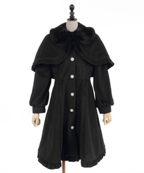 Long coat with cape(Black-F)