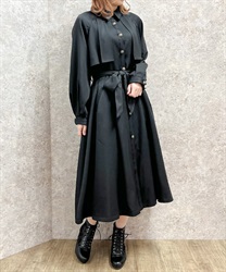 Lace -up trench coat(Black-F)
