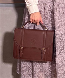 Rose motif pressed satchel(Brown-F)