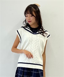 Sailor Knit Vest(Ecru-F)