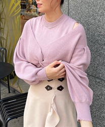 Layered knit Pullover(Pink-F)