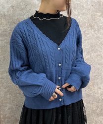 Oakusashi knit cardigan(Blue-F)