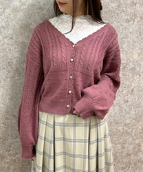 Oakusashi knit cardigan(Pink-F)