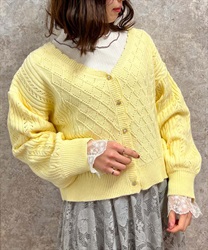 Assort button knit cardigan(Yellow-F)