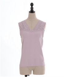 Lace design Tank top top(Pink-F)