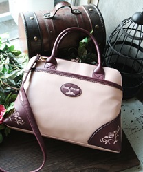 Rose embroidery PC bag(Pale pink-M)