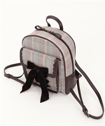 Check pattern back pack(Brown-M)