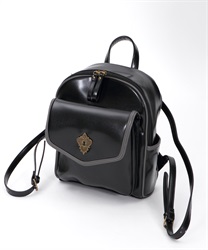 Mini backpack with keyhole plate(Black-F)