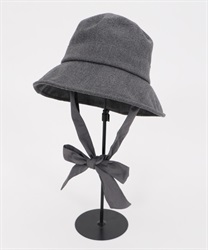 Bucket hat with ribbon(Grey-M)