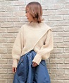 Kashukuru style knit Pullover(Greige-F)