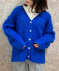 Soft feather knit Cardigan(Blue-F)