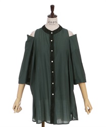 Check Sailor Flyl Dress(Dark green-F)