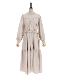 Tiad long long sleeve Dress(Beige-F)