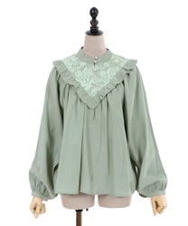 Lacy frills blouse(Green-F)