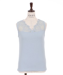 Lacy tank top(Saxe blue-F)