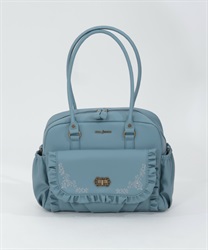 Embroidery frill A4 tote(Blue-F)
