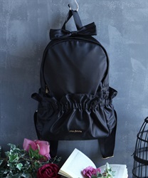 Nylon gather backpack(Black-M)