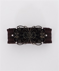 Roses×butterfly rubber belt(Antique gold-M)