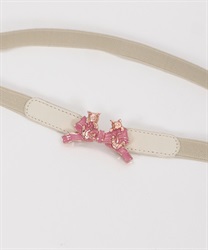 Cat x ribbon thin rubber Belt(Pink-F)