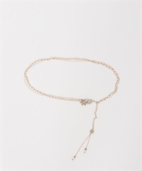 Snow crystal pearl chain Belt(Gold-F)